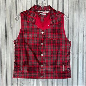Tommy Hilfiger Red Plaid Vest